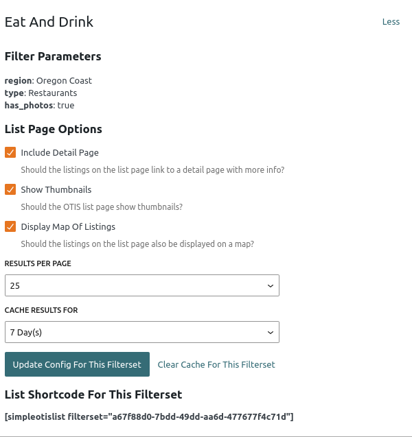 Image Filterset Config