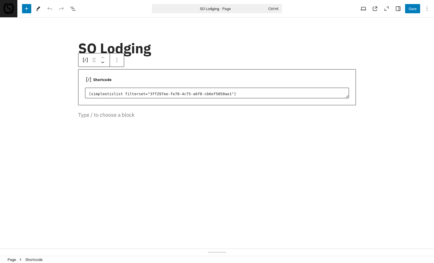 Image Shortcode Page Edit